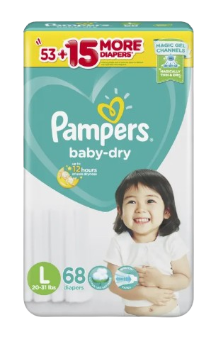 Baby-Dry Taped Diapers Mega Pack